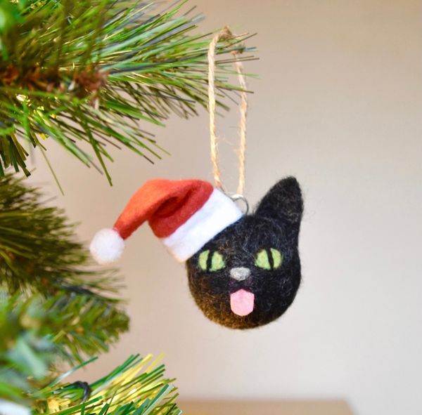 Party Cat Baubles - Christmas Tree - Ornament - Needle Felting Pattern PDF 