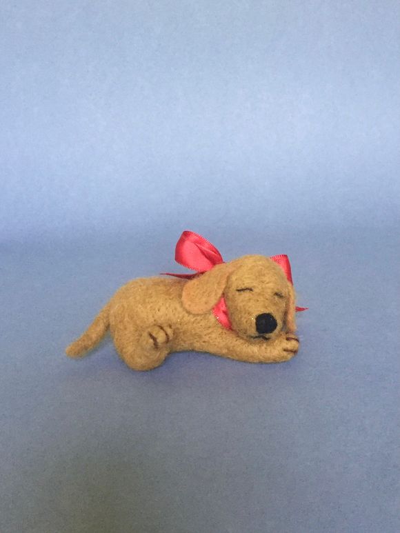 One of a kind Needle Felted Miniature Christmas Puppy - Irish Setter - Labrador - Vizsla