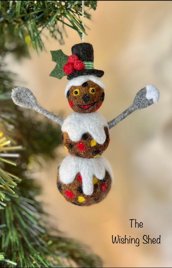 Puddingman - One of a Kind Needle Felted Ornament 