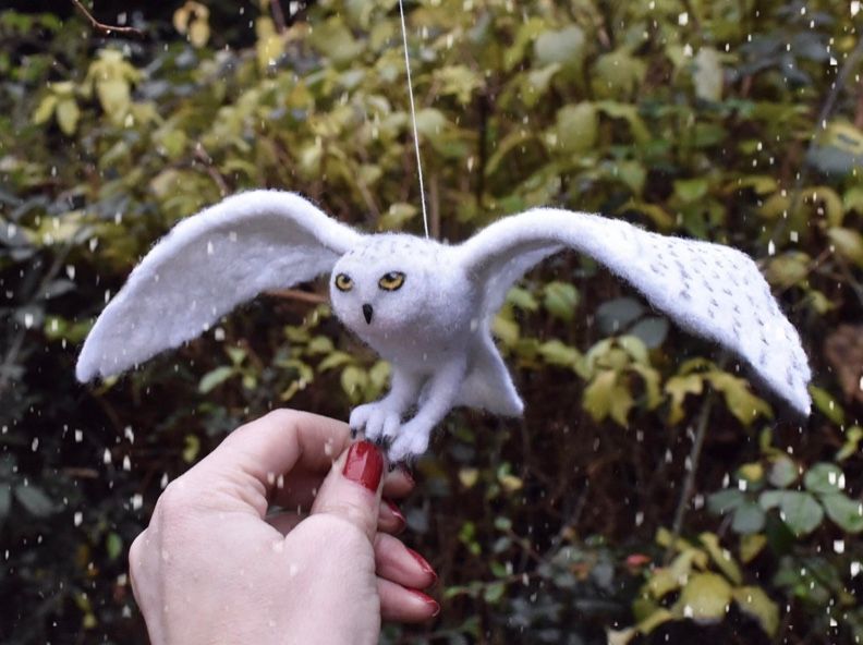 Life-Like Snowy Owl In Flight - Needle Felting Pattern PDF