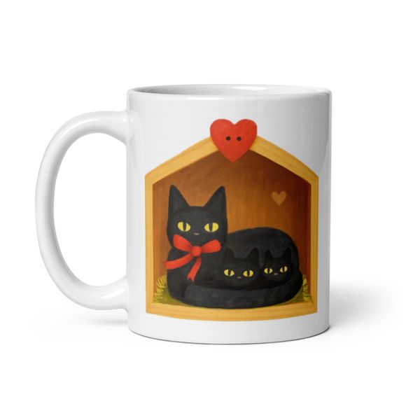 Mommy Cat With Kittens - Novelty Mug 