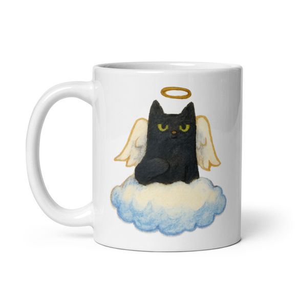 Angel Kitty Cat On Cloud - Novelty Mug 