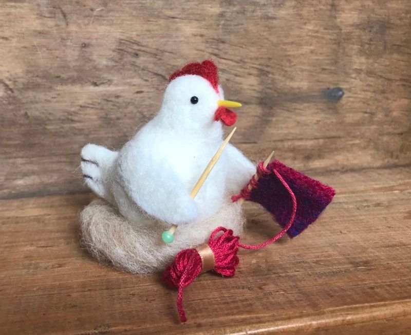 Knittin Chicken - Needle Felting Pattern PDF