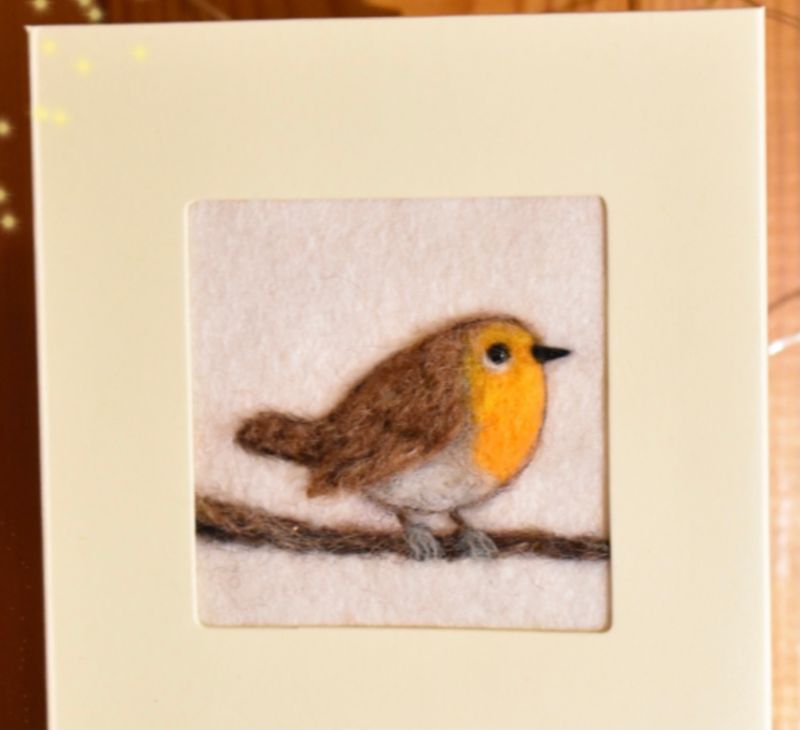 2D Robin Redbreast Christmas Card Template - Needle Felting Pattern PDF Tutorial - The Wishing Shed