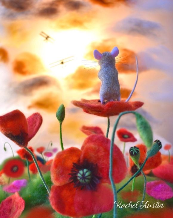 View From The Poppy - 8' x 10' Framed Print Created From 3D Needle Felted Art By Rachel Austin