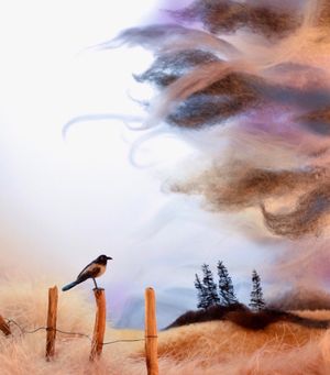 &#x27;Ahead Of the Storm&#x27; 8x10  Framed Art Print Created From Felted Art By Rachel Austin