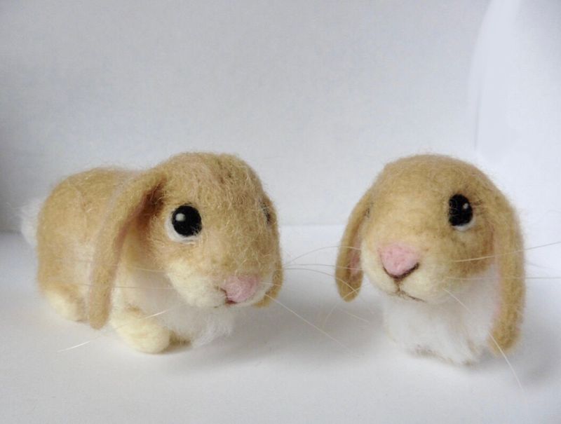 Miniature Lop Eared Bunny Rabbit - Easy Needle Felting Pattern PDF - Tutorial  