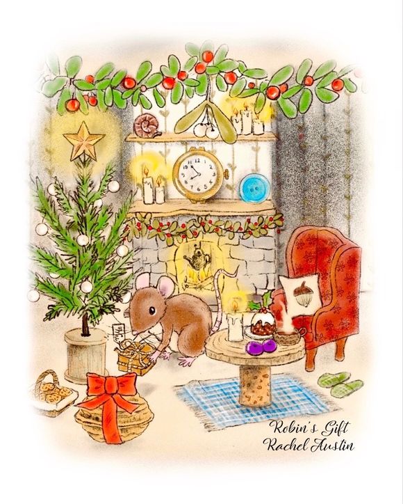 'Within Festive Spirit' An 8x10 Framed Fine Art Print Of An Original Drawing By Rachel Austin