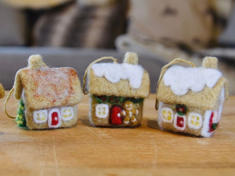Miniature Gingerbread Houses - Christmas Ornaments - Needle Felting Pattern PDF  - The Wishing Shed