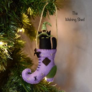 Naughty Witchy Cat in Witches Shoe