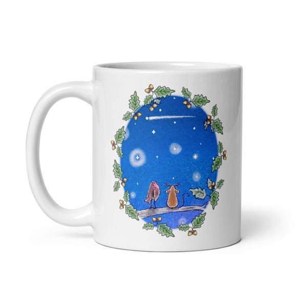&#x27;Flicker Of Stars&#x27;  Ceramic Mug - Robin&#x27;s Gift