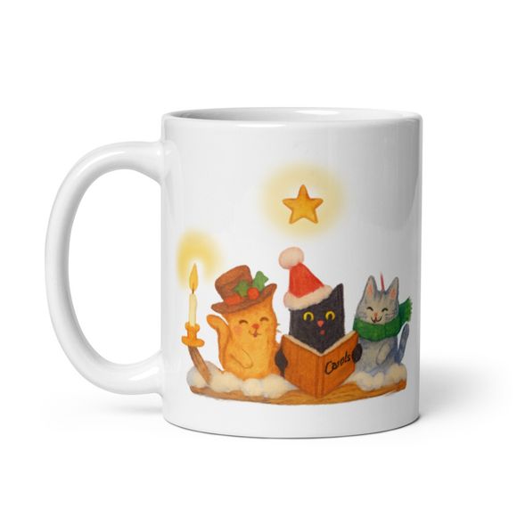 Carol Singing Kitty Cats  - Novelty Mug 