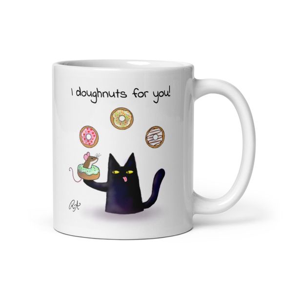 I Doughnuts For You! Ceramic White Glossy Mug - Valentines Day Gift