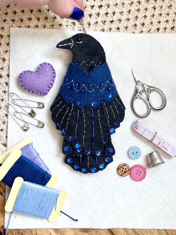 Luna the Crow Sewing Pattern The Wishing Shed®️ Raven Keepsake Guardian Case PDF