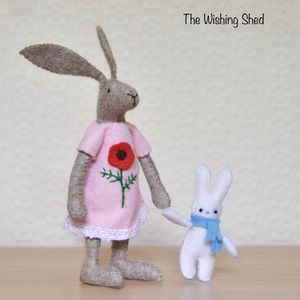 Poppy the Hare Doll - Felt Sewing Pattern - The Wishing Shed 