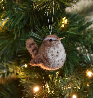 One of a kind Needle Felted Wren Bird Bauble - Christmas Decoration - Ornament - Lifelike 