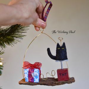 Naughty Kitty with a surprise gift for Dog!