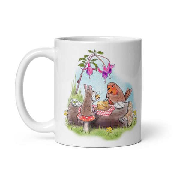 &#x27;Tea Beneath The Fuchsia&#x27; Ceramic Mug - Robin&#x27;s Gift