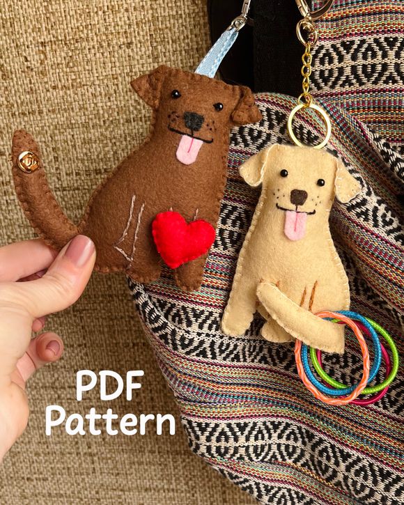 Lucky the Labrador Keyring PDF Pattern Dog Pouch The Wishing Shed®️