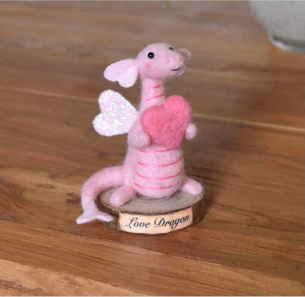 Miniature Love Dragon - Easy Needle Felting Pattern PDF - Tutorial  