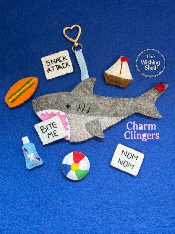 Shark Keyring Pouch Felt Sewing Pattern The Wishing Shed®️