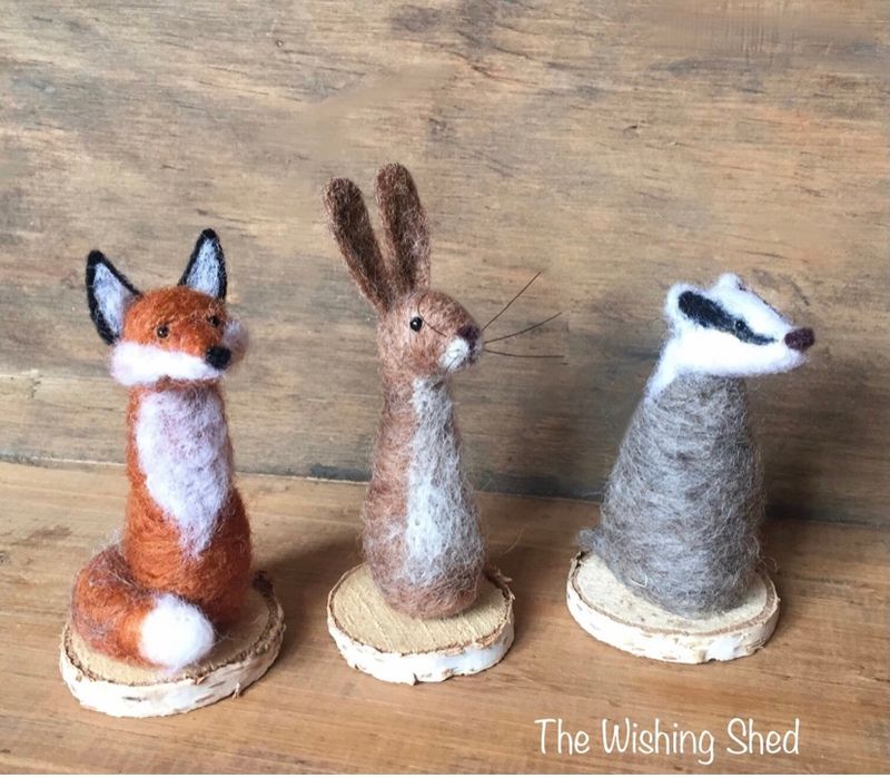 Miniature Woodland Animals - 3 in 1 Needle Felting Pattern PDF - Tutorial - Fox - Badger - Hare