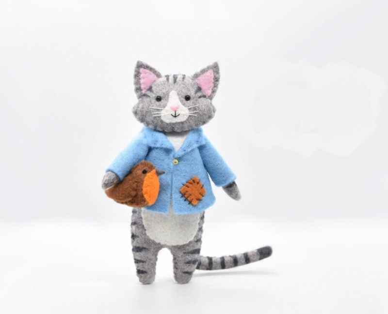 Tigs &amp; Birdy - Tabby Cat &amp; Robin Sewing Pattern PDF Tutorial - The Wishing Shed