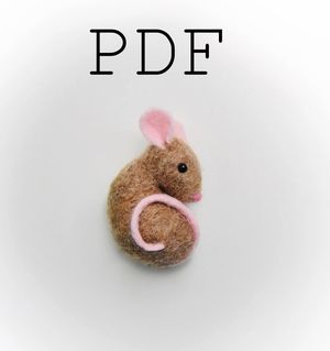 Sleepy Curled Up Mouse - Needle Felting Pattern PDF Tutorial
