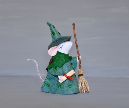 Witchy Mice Felt Sewing Pattern - The Wishing Shed - Halloween - Witch Mouse Christmas ornament