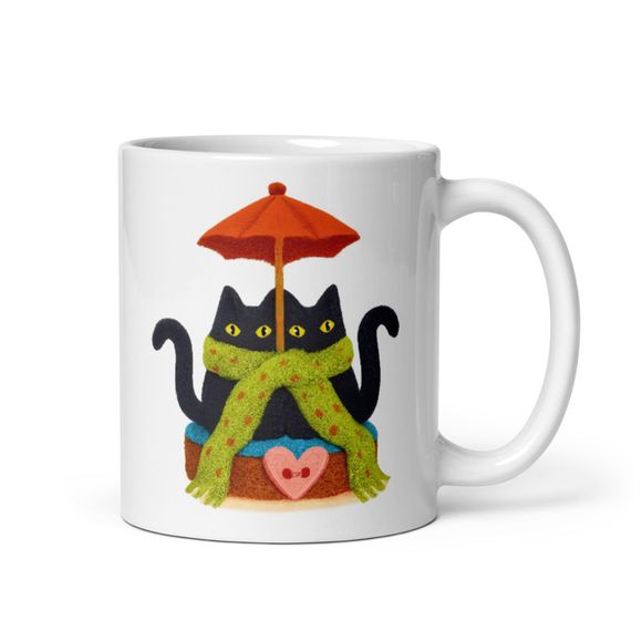 Umbrella Sharer - Naughty Cats Cuddling - Novelty Mug 