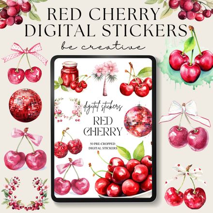  Red Cherry Stickers 