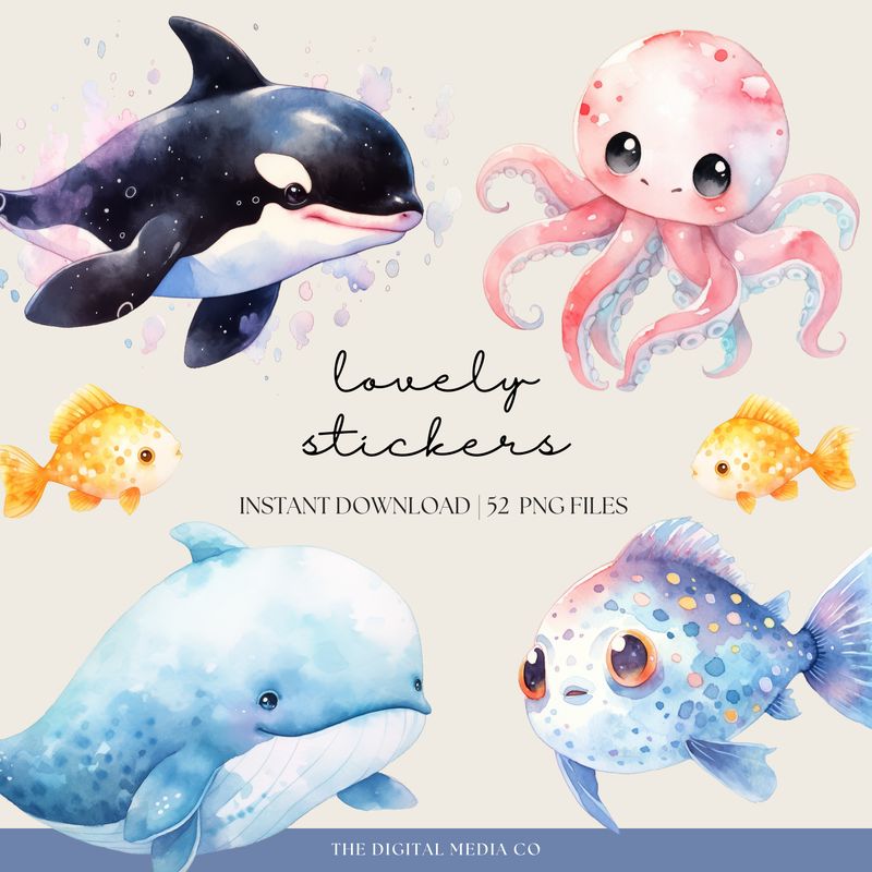 Blue Oceanic Stickers