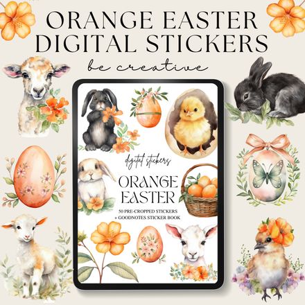 Orange Easter Stickers