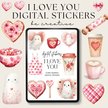 I Love You Digital Stickers