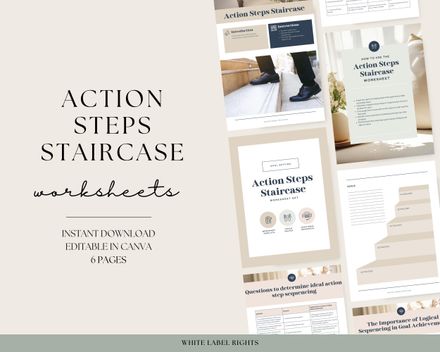  Action Steps Staircase Worksheet Set 