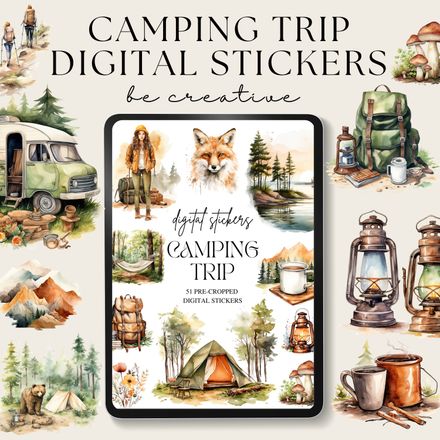 Camping Digital Stickers