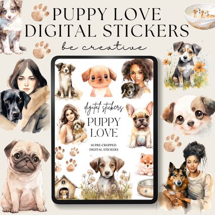 Puppy Love Stickers Digital 