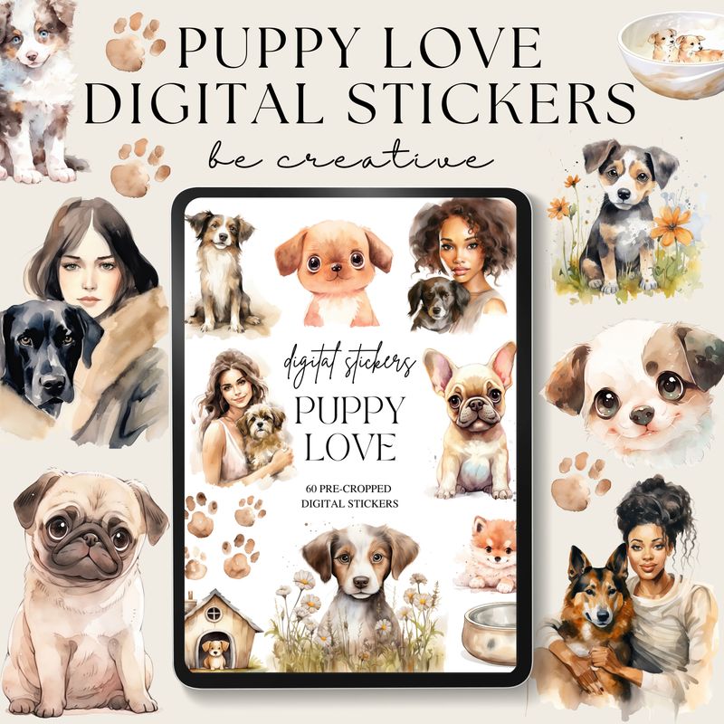 Puppy Love Stickers Digital 