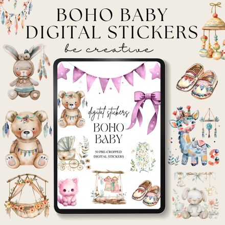 Boho Baby Digital Stickers