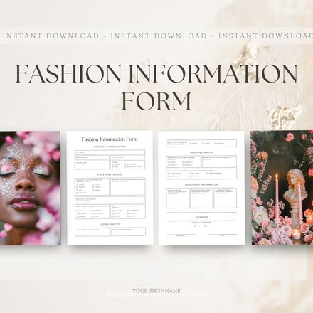 Editable Fashion Information Form