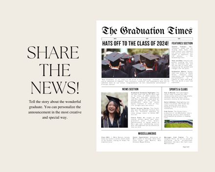 Graduation Newspaper Template