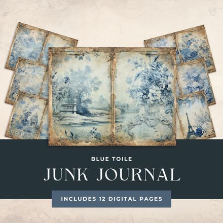 Blue Toile Junk Journal