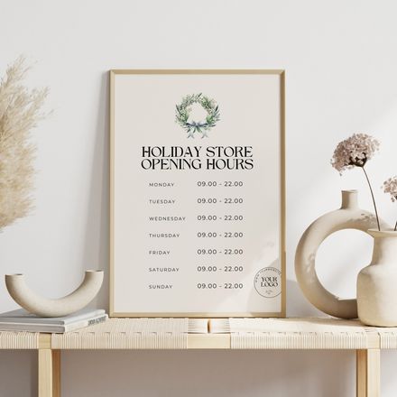 Christmas Store Hours Template