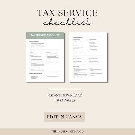 Tax Services Checklist for Accountants