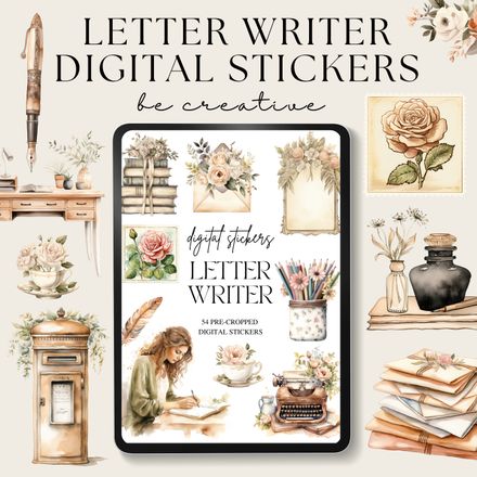 Letter Writer Digital Stickers