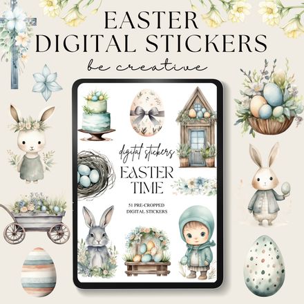 Easter Time Digital Stickers