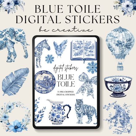 Blue Toile Stickers