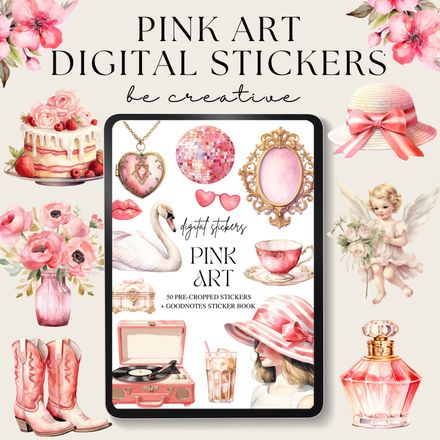 Pink Art Stickers
