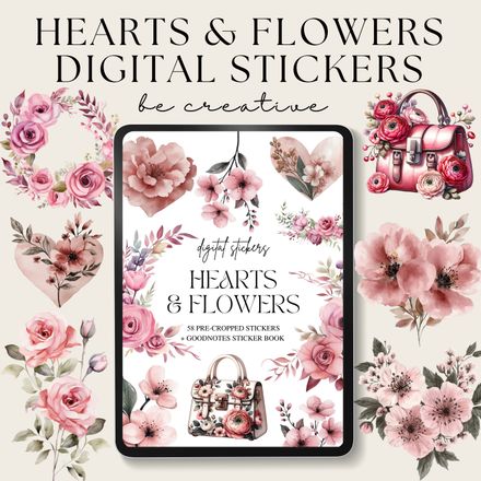 Hearts and Flowers Stickers