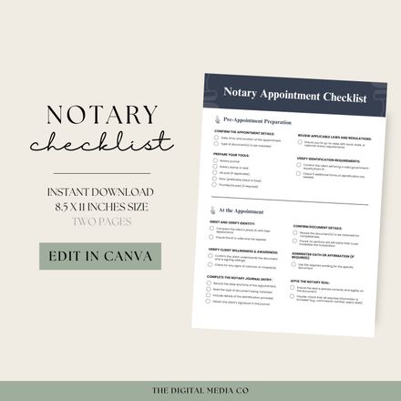 Notary Appointment Checklist